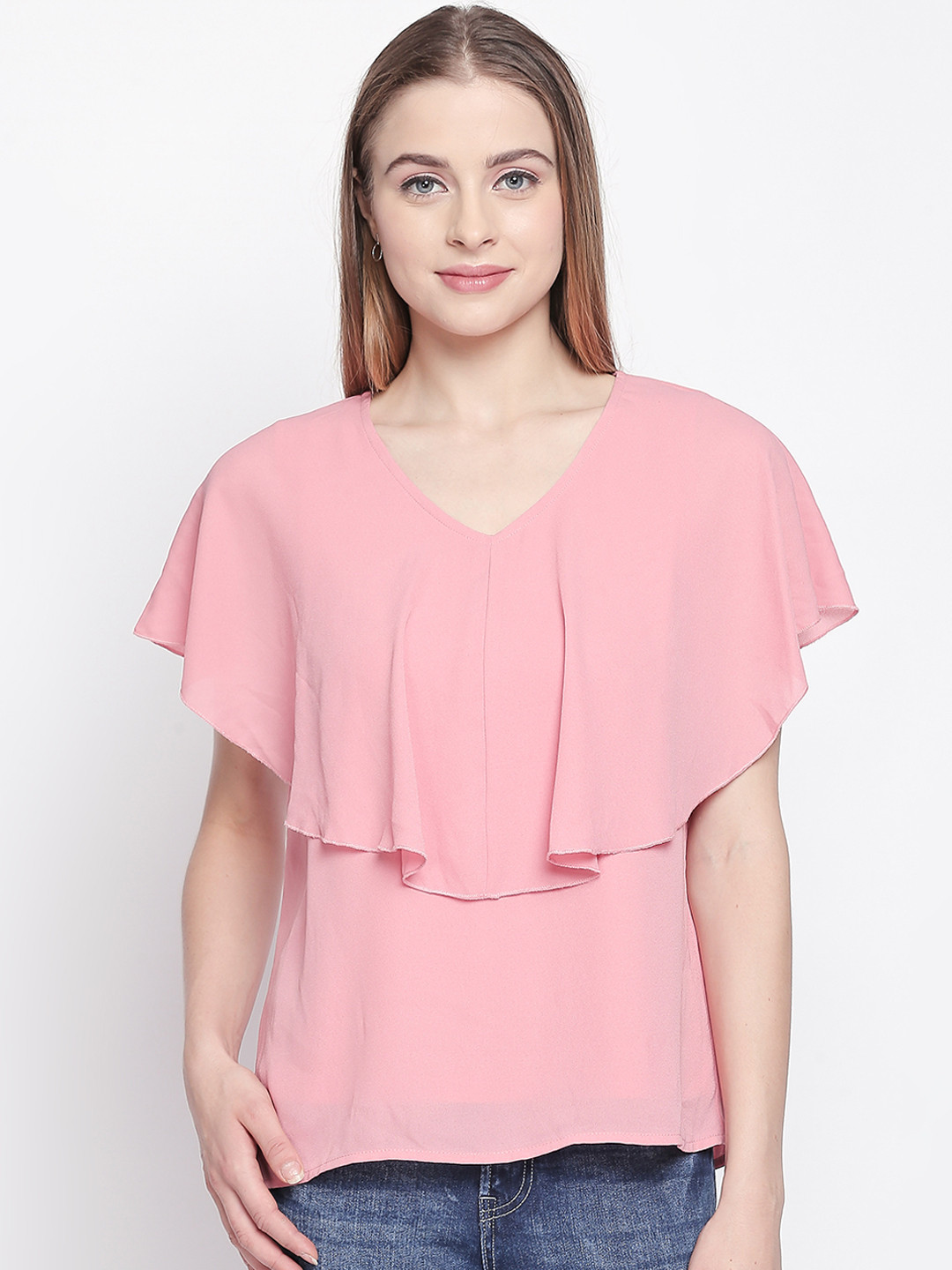 

Forever Glam by Pantaloons Women Pink Solid A-Line Top
