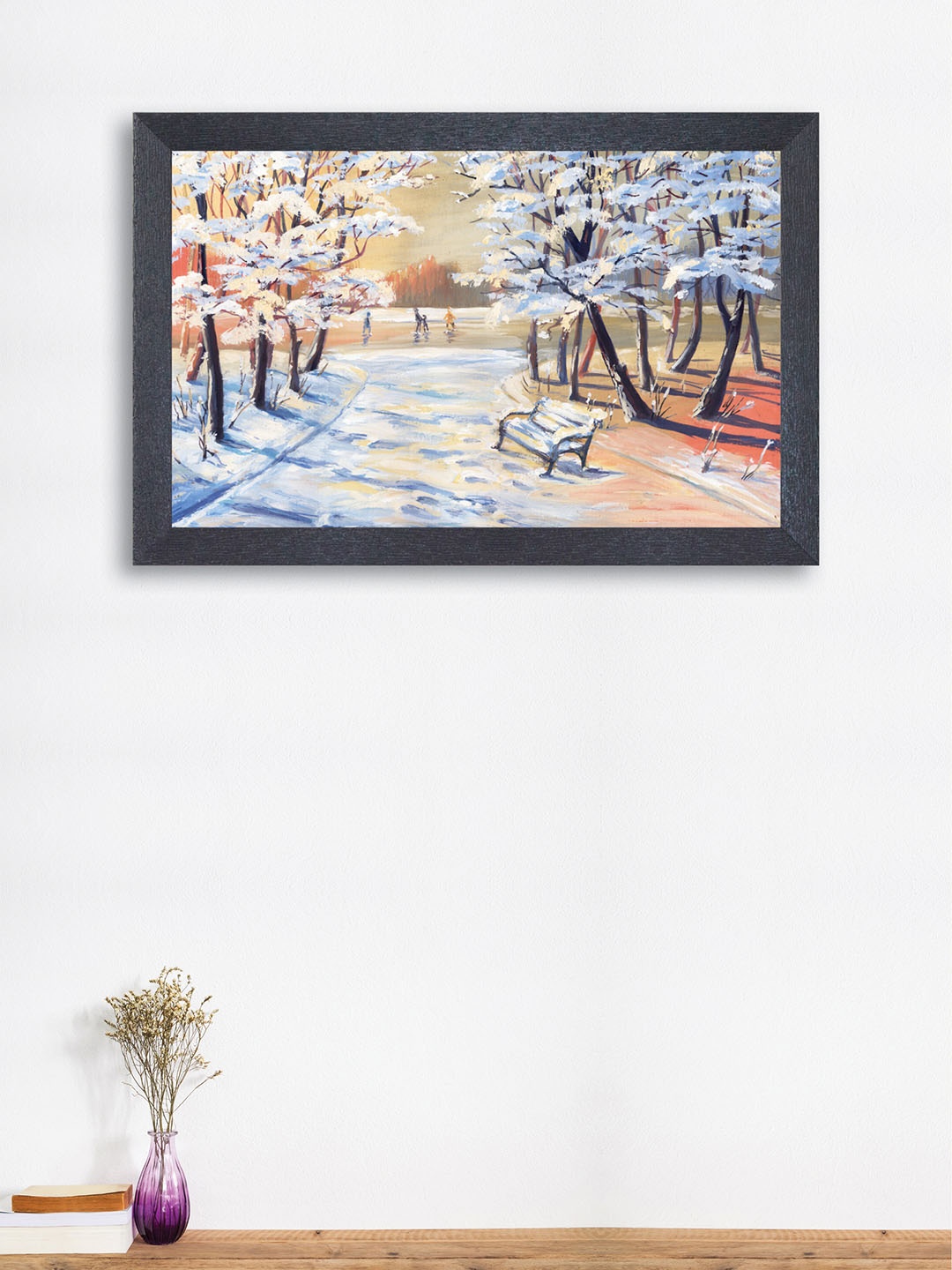 

nest ART Blue & Orange Snow Scenery Framed Painting