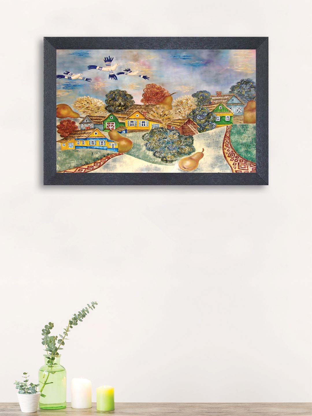 

nest ART Multicoloured Nature Framed Painting, Multi
