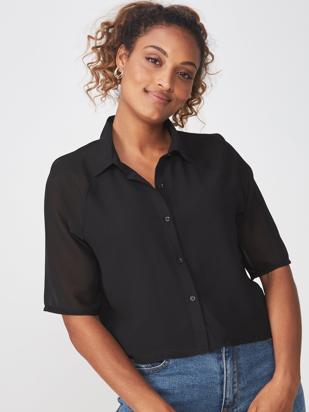 

COTTON ON Women Black Classic Boxy Solid Casual Shirt