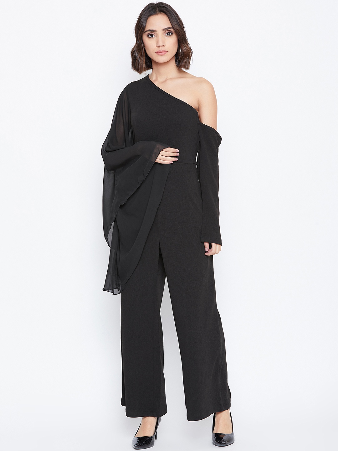 

Zastraa Women Black Solid Basic Jumpsuit