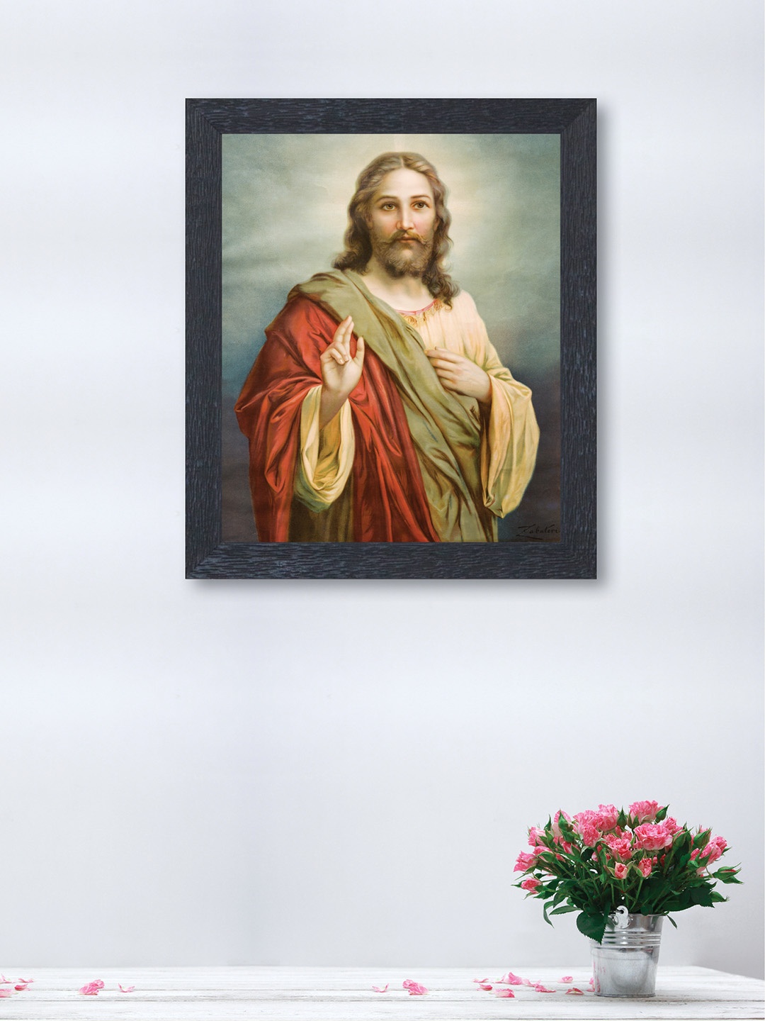 

nest ART Red and Yellow Lord Jesus Framed Wood Wall Art