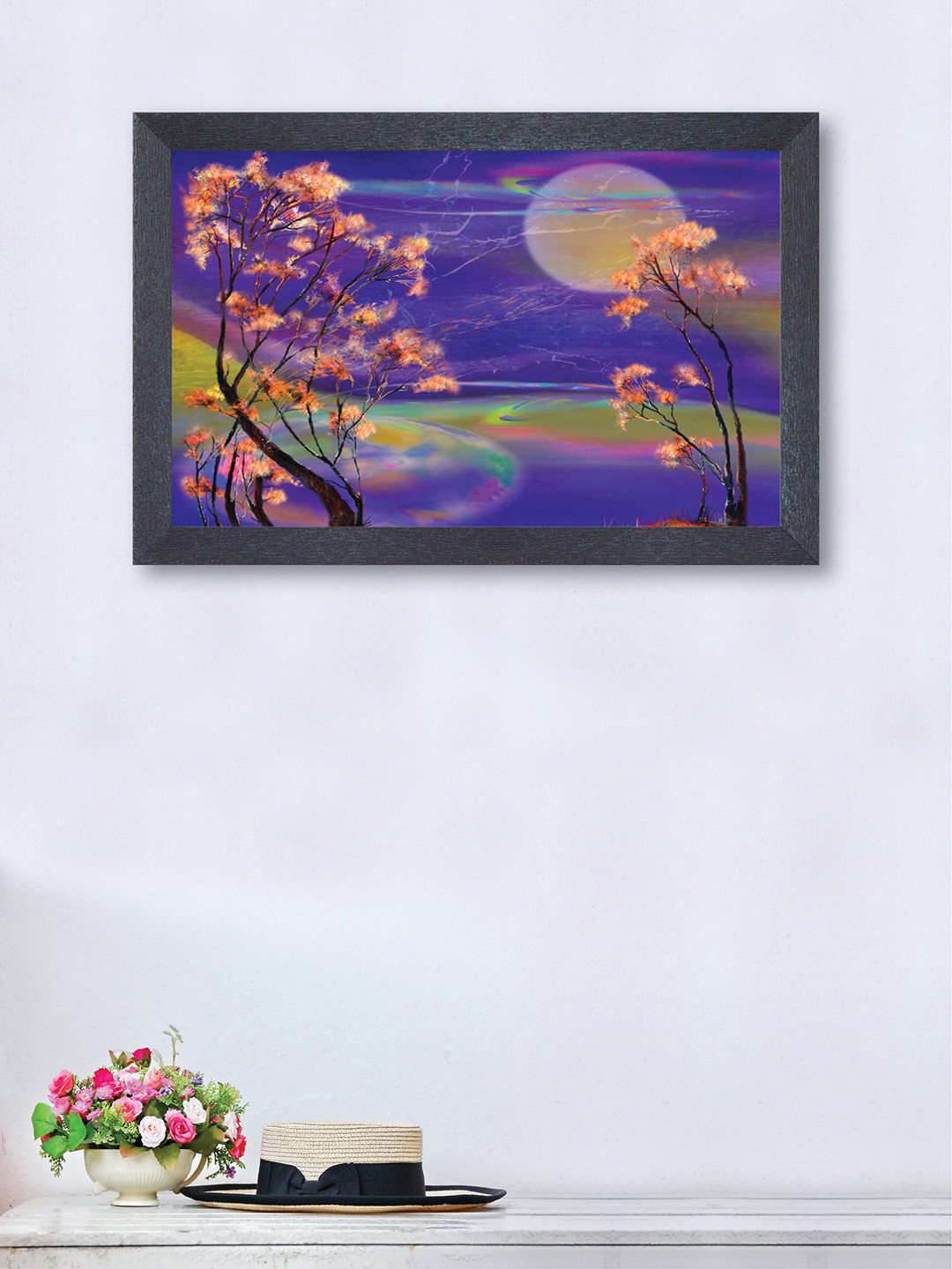

nest ART Purple & Peach-Coloured Textured Frame Abstract Wall Art