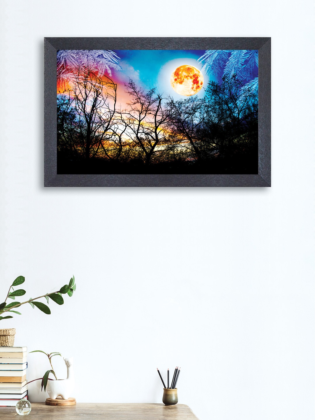 

nest ART Navy Blue & Black Textured Frame Nature Abstract Wall Art