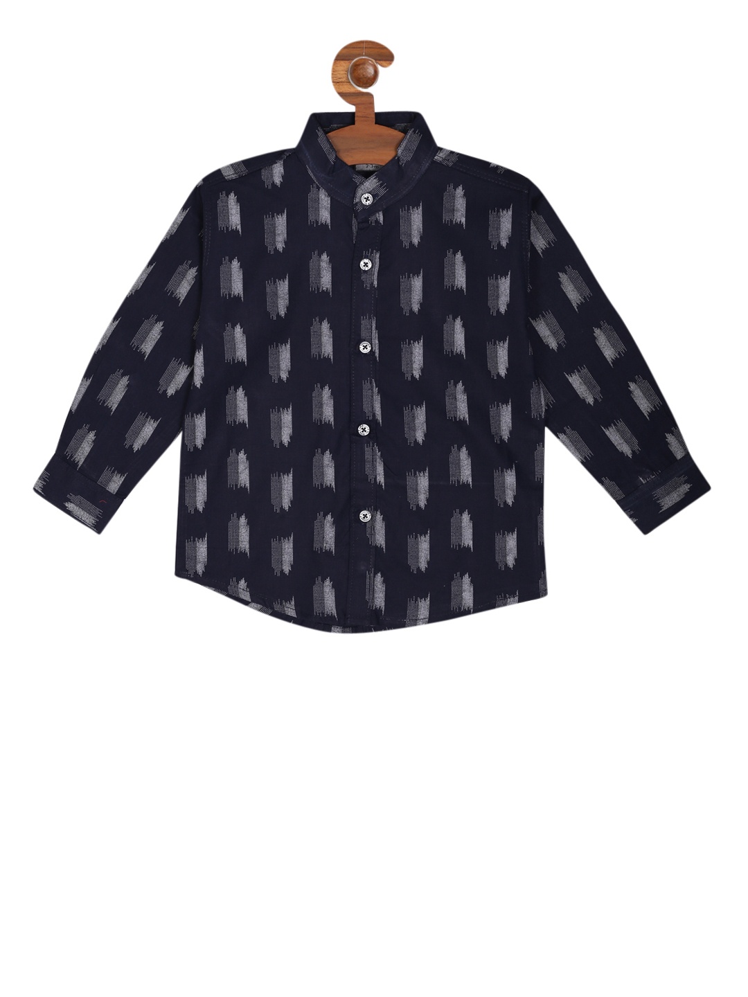 

RIKIDOOS Boys Navy Blue Regular Fit Printed Casual Shirt