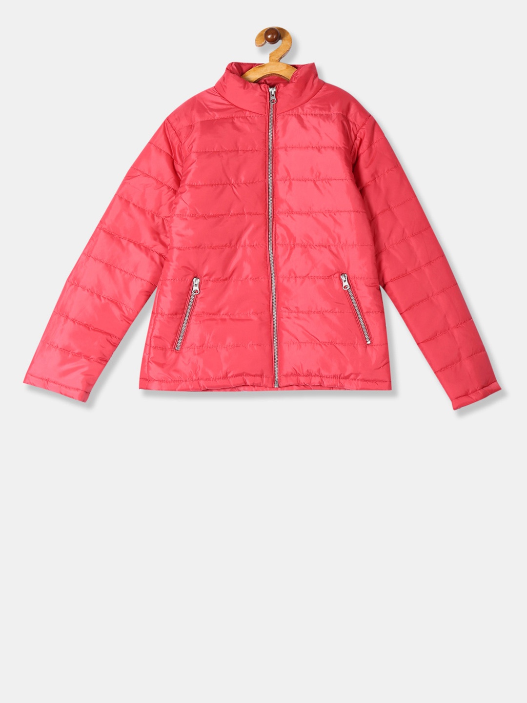 

Cherokee Girls Coral Pink Solid Puffer Jacket