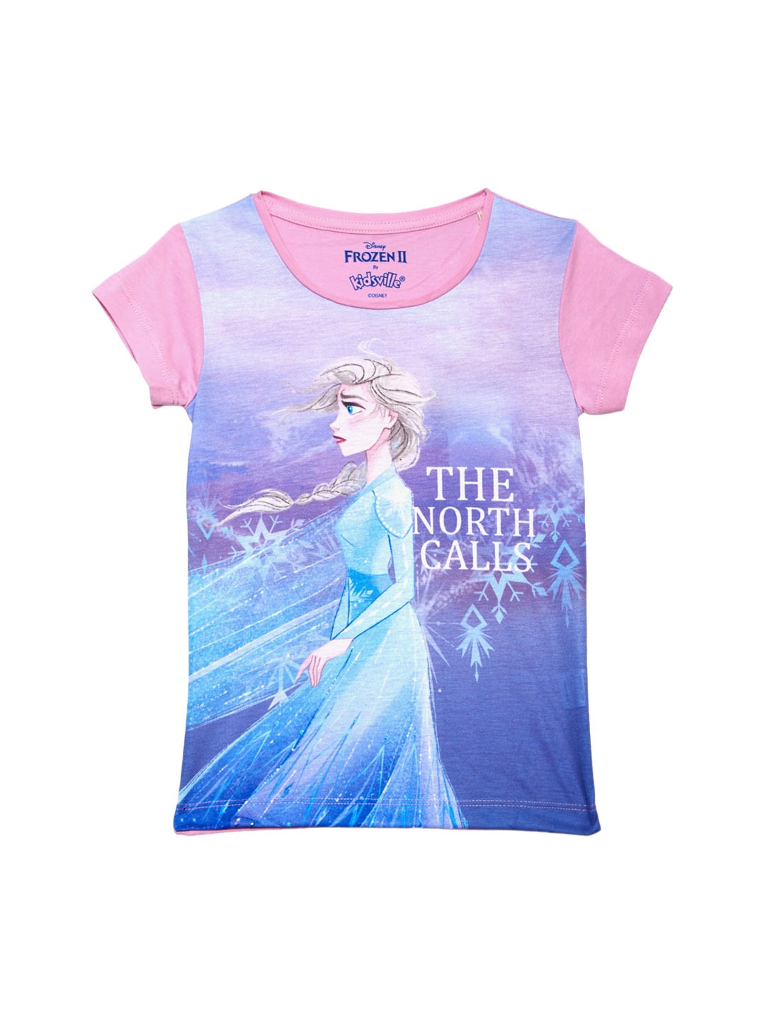 

Kids Ville Frozen featured Purple Tshirt for Girls, Blue