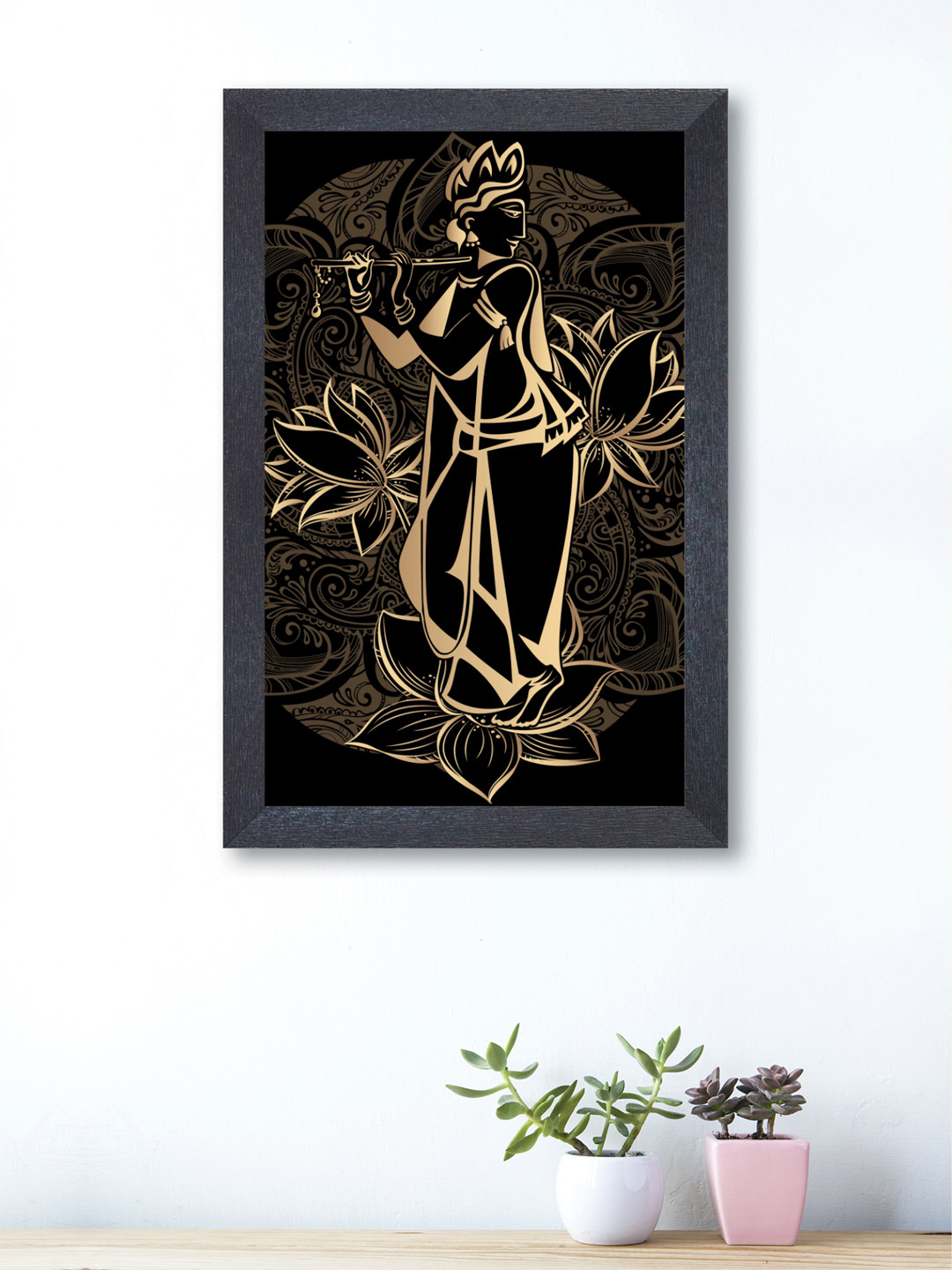 

nest ART Black & Beige Shri Krishna Framed Wall Art