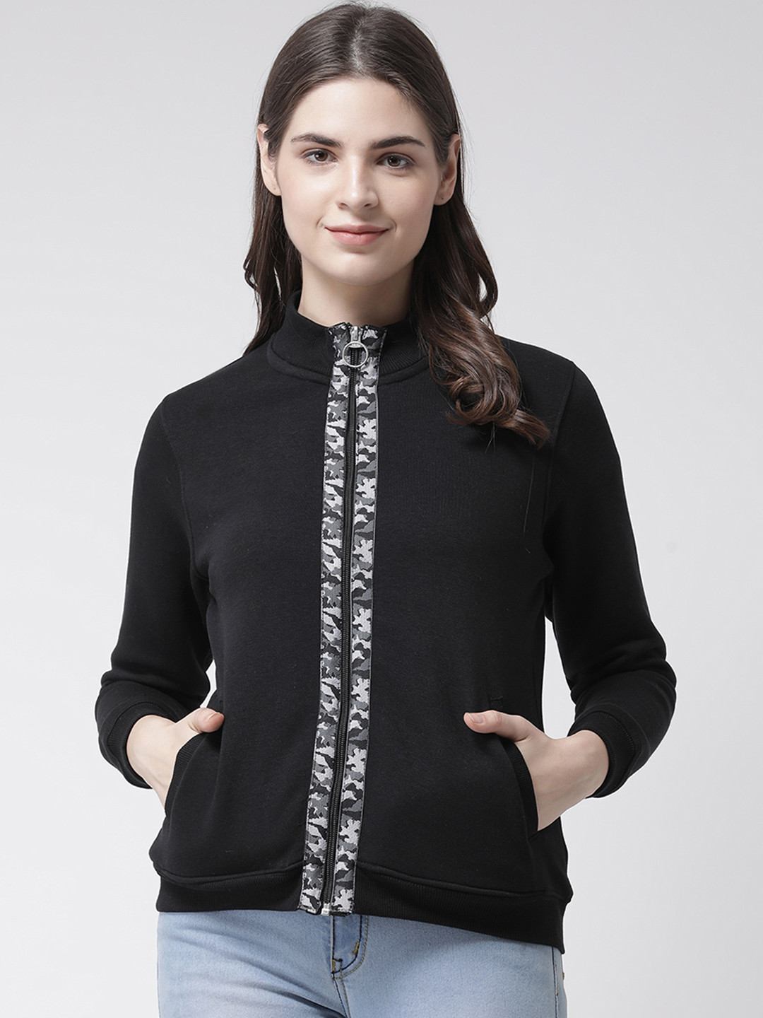 

Club York Women Black Printed Sweatshirt