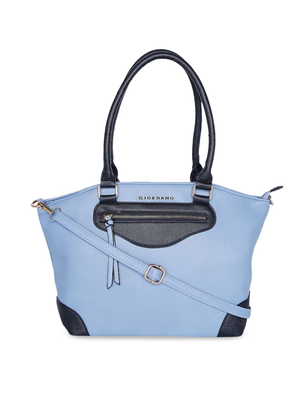 

GIORDANO Blue Colourblocked Handheld Bag