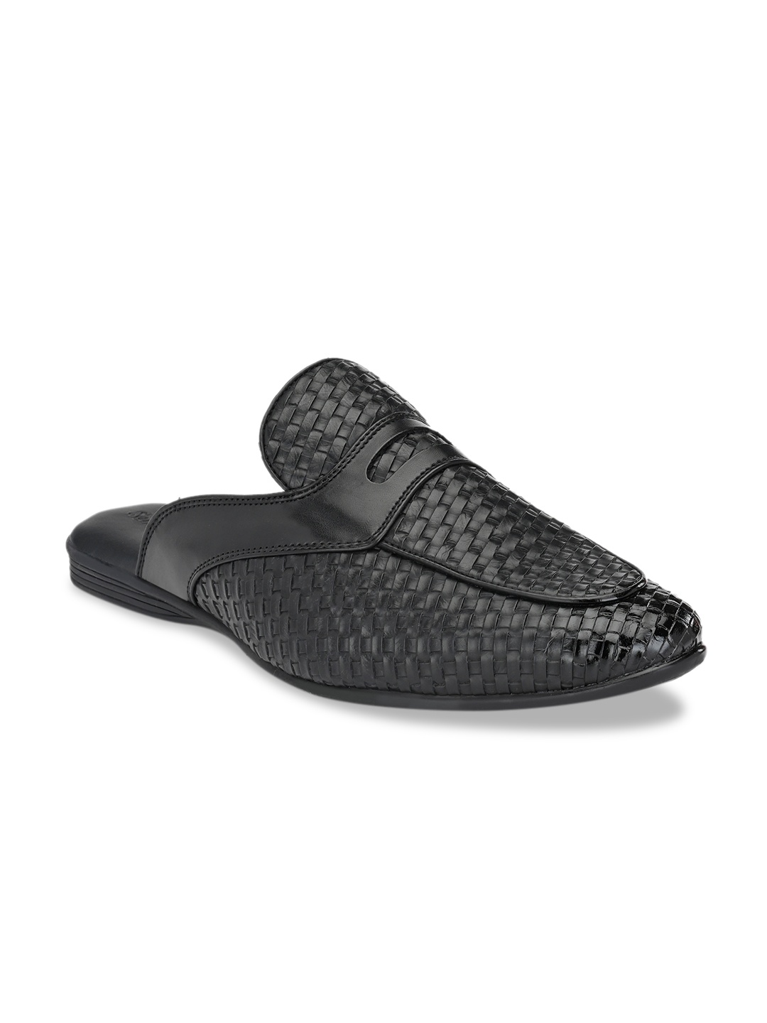 

San Frissco Men Black Textured Mules