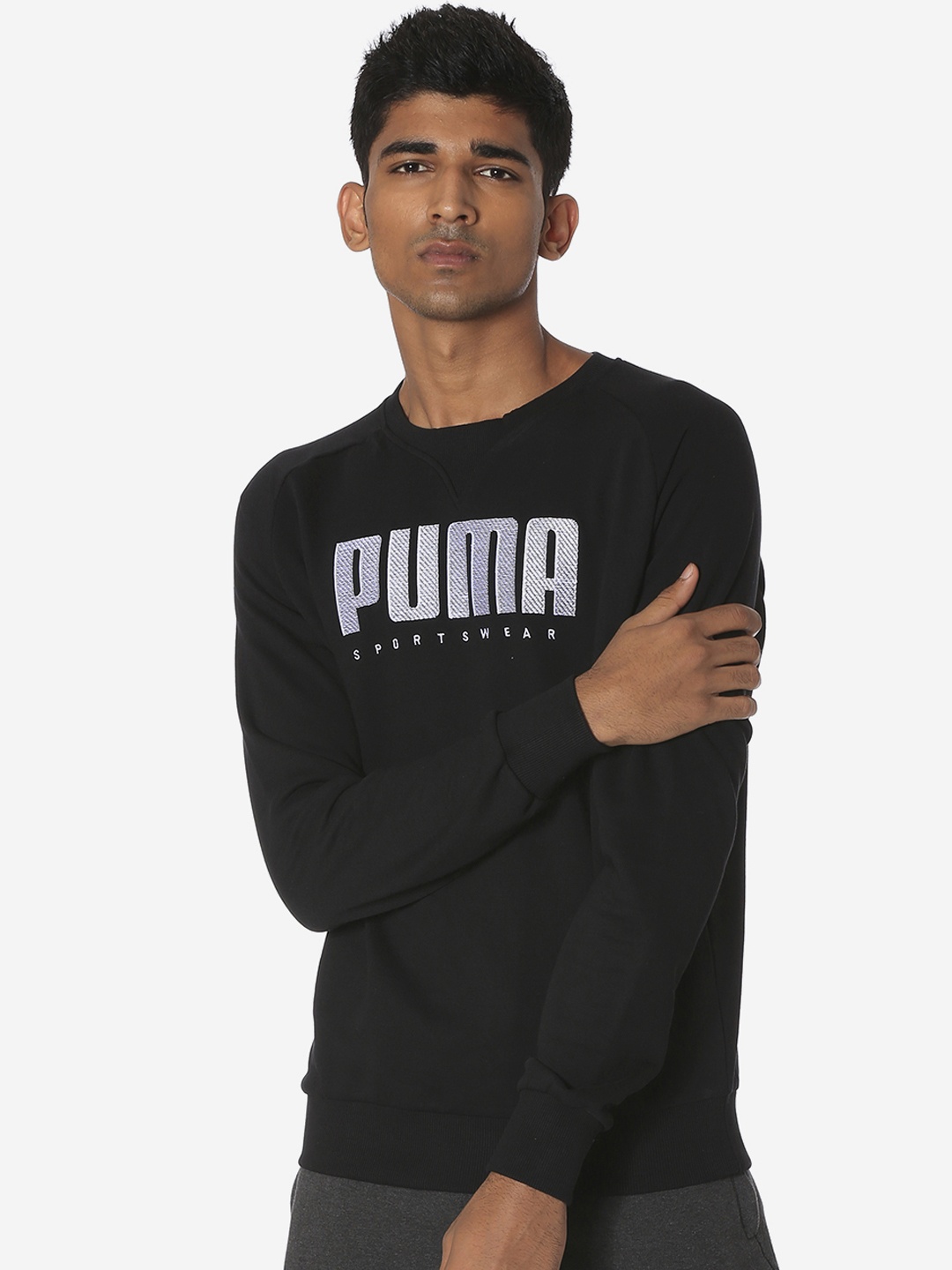 

Puma Men Black Printed Sweatshirt