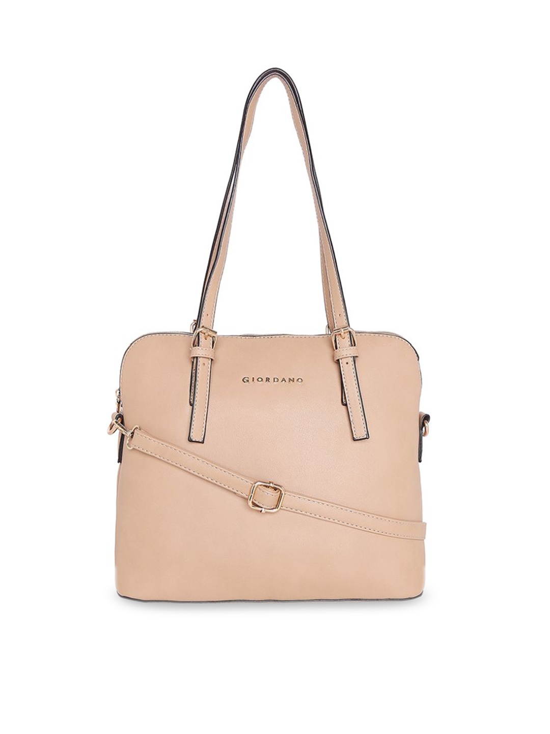

GIORDANO Peach-Coloured Solid Handheld Bag