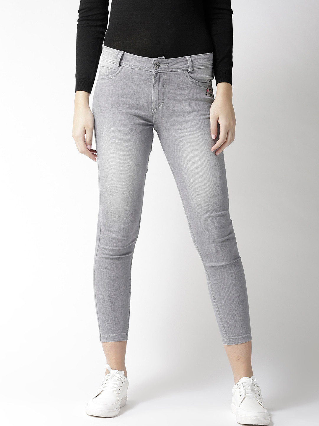 

Xpose Women Grey Super Skinny Fit Mid-Rise Clean Look Stretchable Jeans