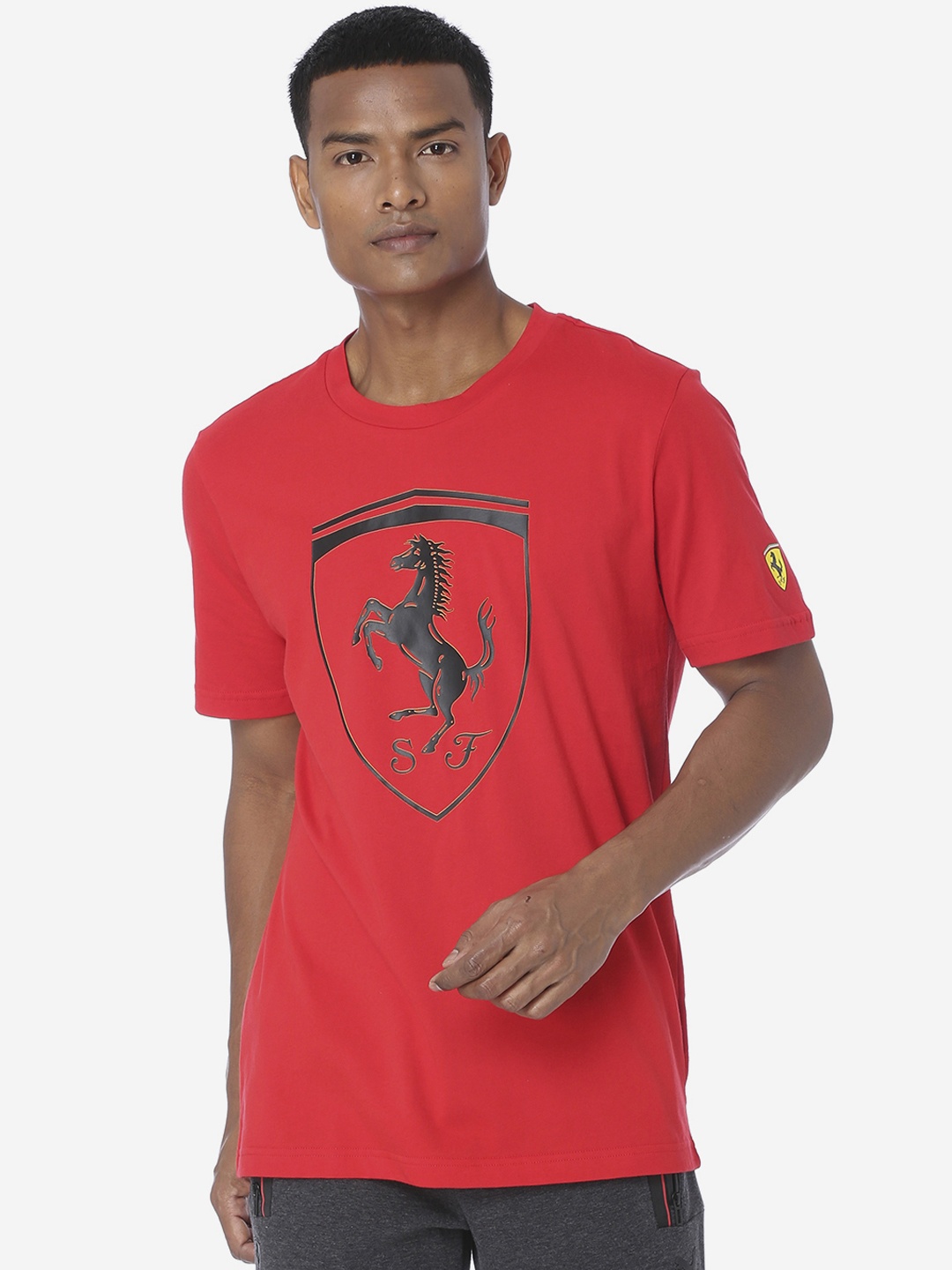

PUMA Motorsport Men Red Rosso Corsa Printed Round Neck Pure Cotton T-shirt