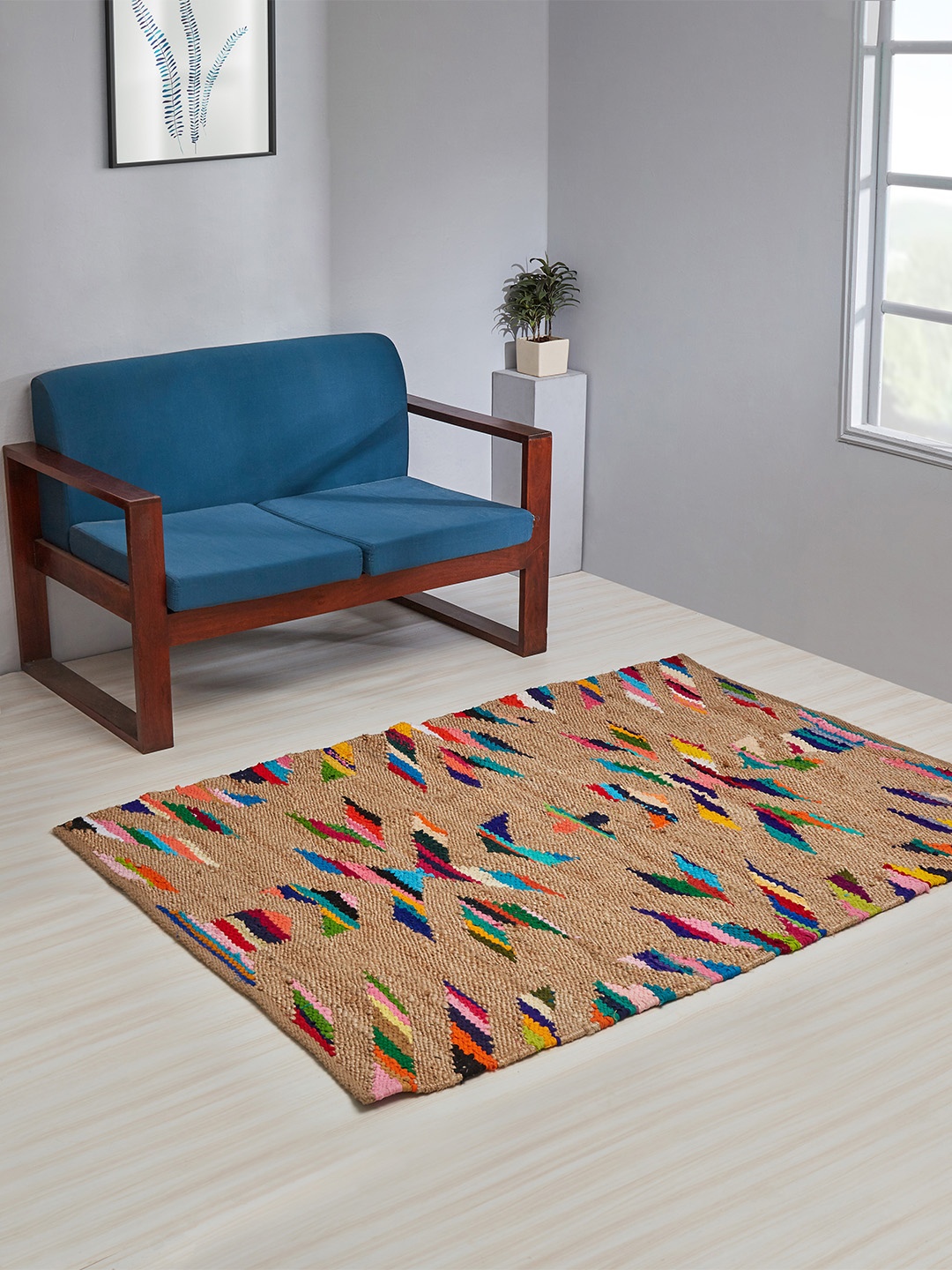 

Chumbak Brown Printed Rectangular Dhurrie