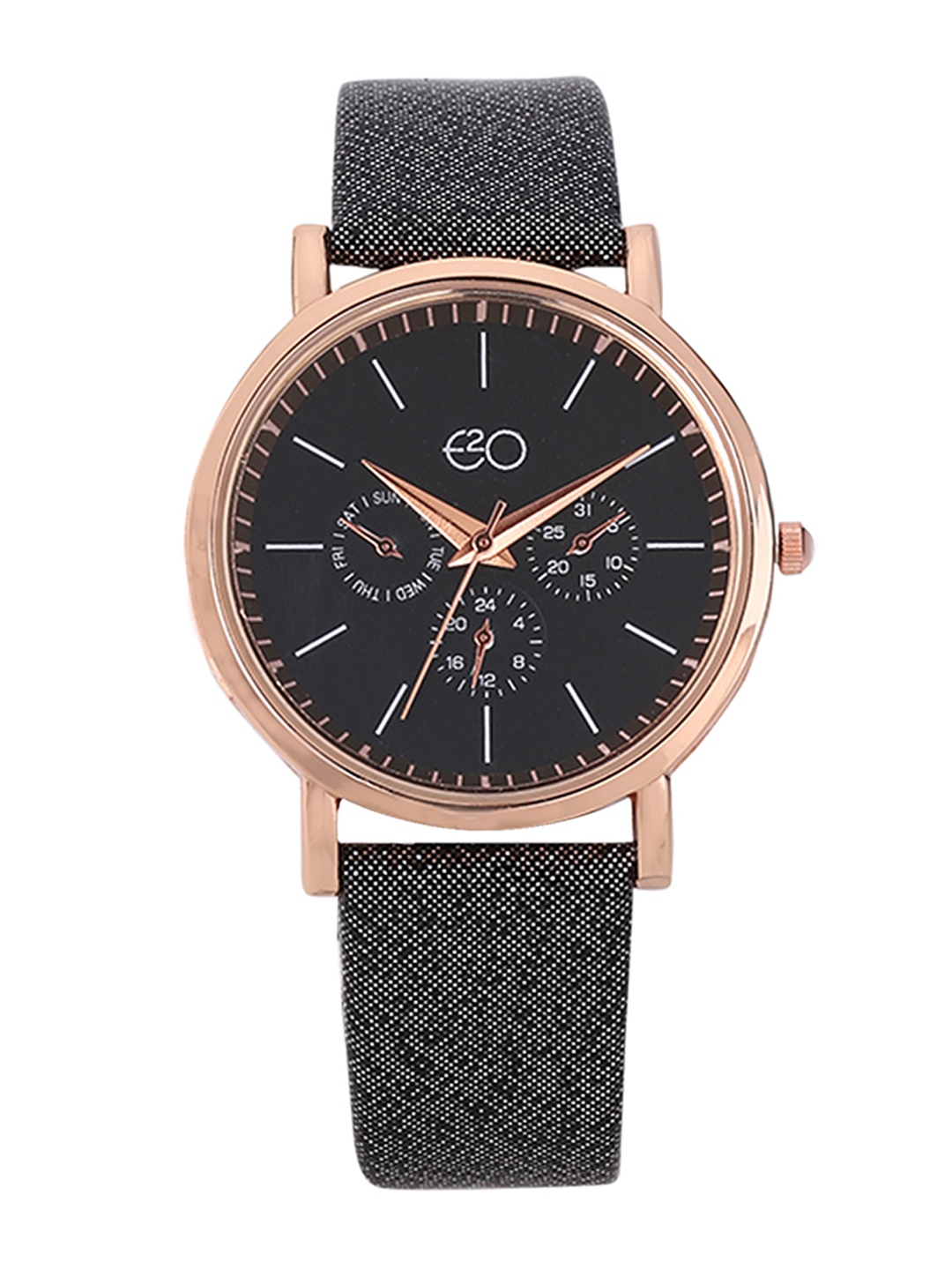 

E2O Women Black Analogue Leather Watch 5651BLACK