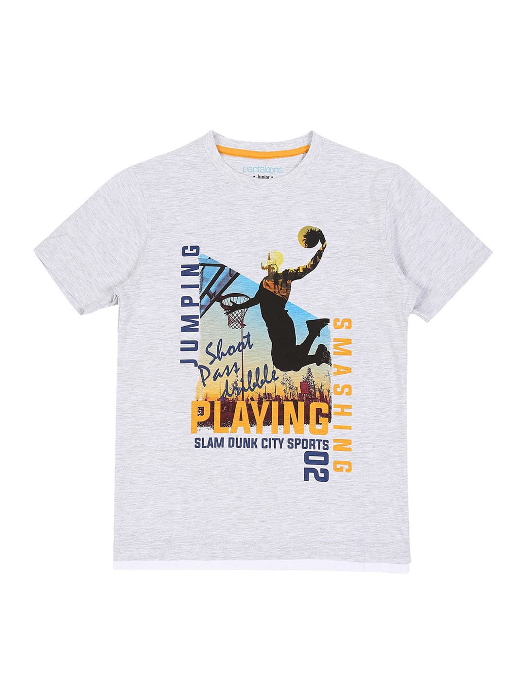 

Pantaloons Junior Boys Grey Printed Round Neck T-shirt