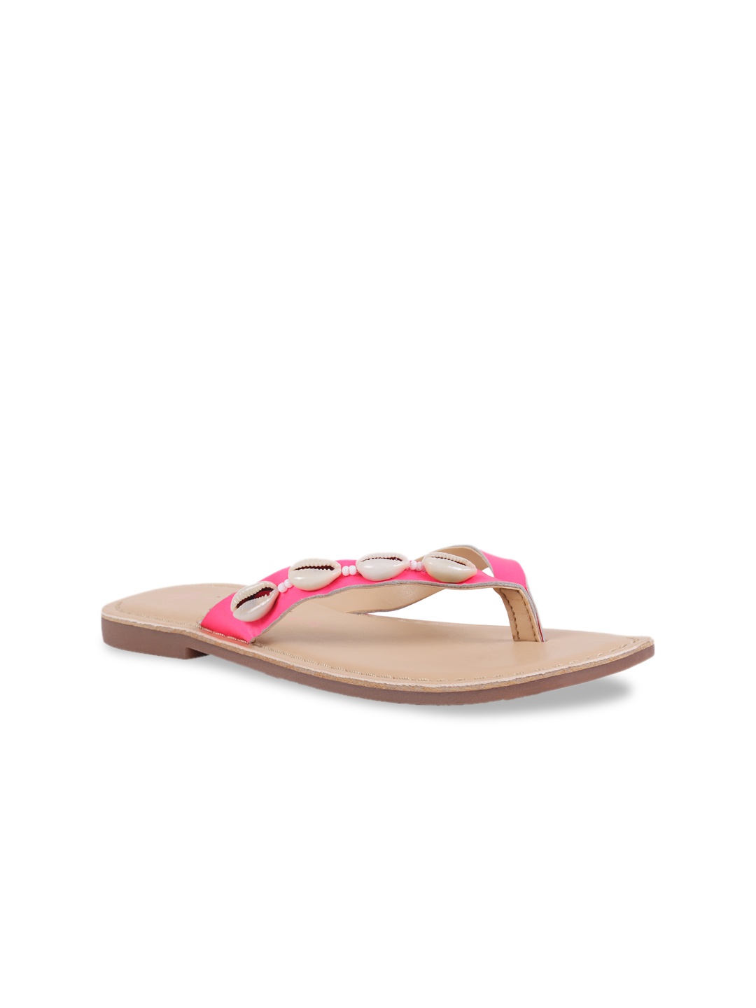 

Aria Nica Girls Pink Embellished Leather T-Strap Flats