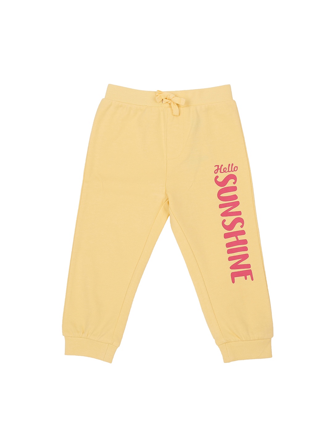 

Pantaloons Baby Infant Girls Pale Yellow Printed Joggers