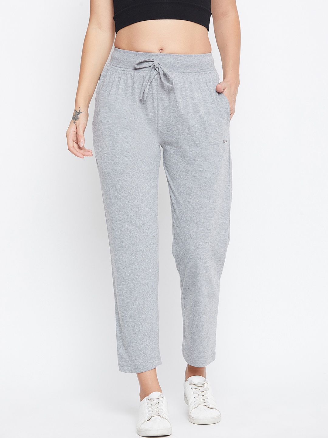 

Okane Women Grey Melange Solid Track Pants