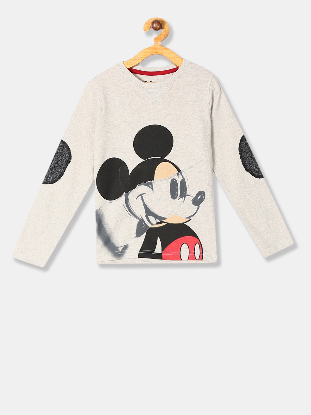 

Colt Boys Black Mickey Mouse Printed Round Neck T-shirt
