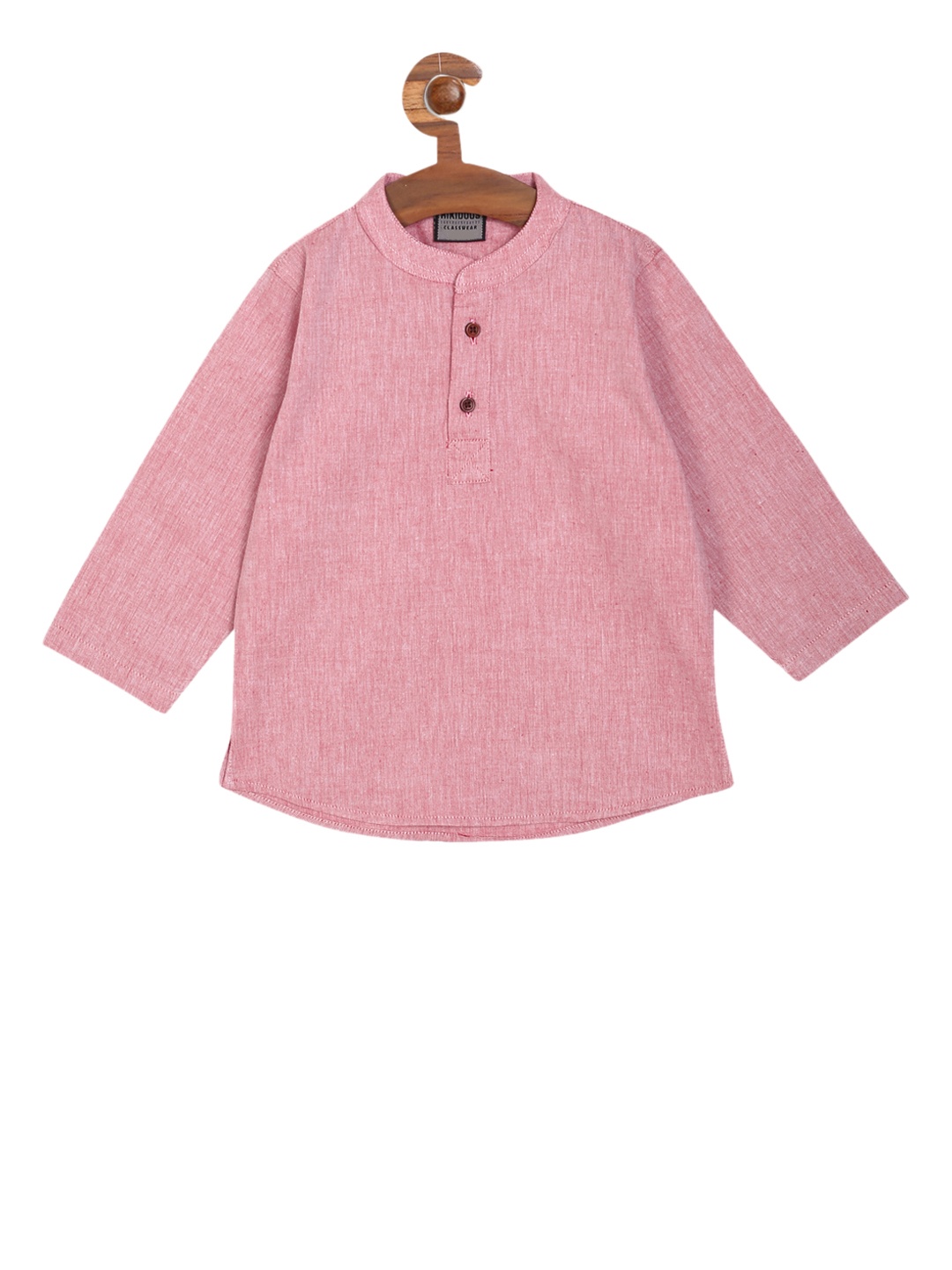 

RIKIDOOS Boys Pink Solid Straight Kurta