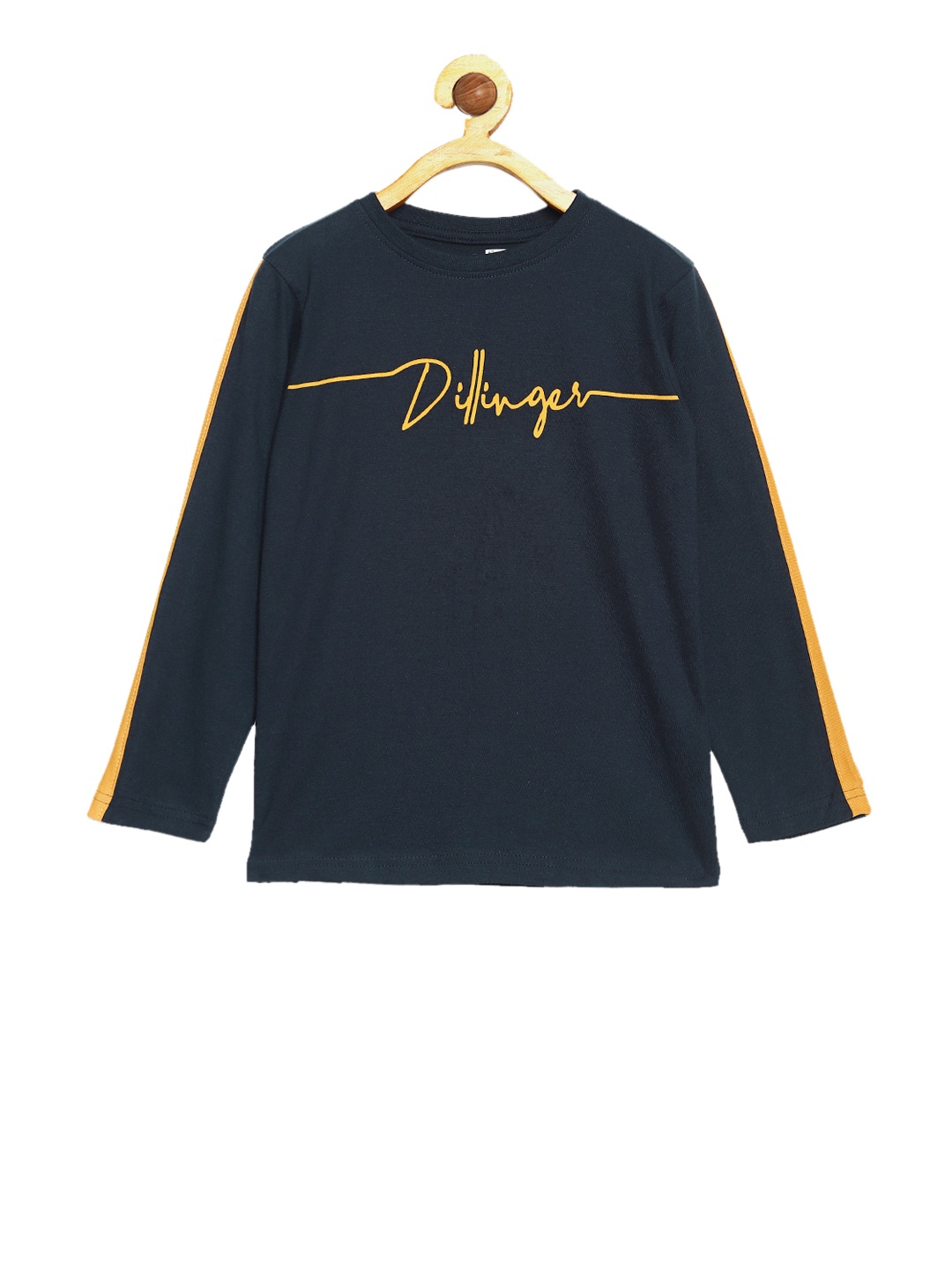 

DILLINGER Boys Navy Blue Printed Round Neck Pure Cotton T-shirt