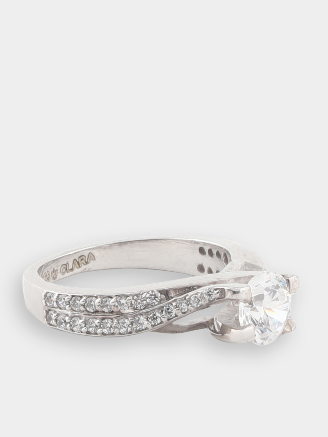 

CLARA Women The Petra Sterling Silver CZ Embellished Ring