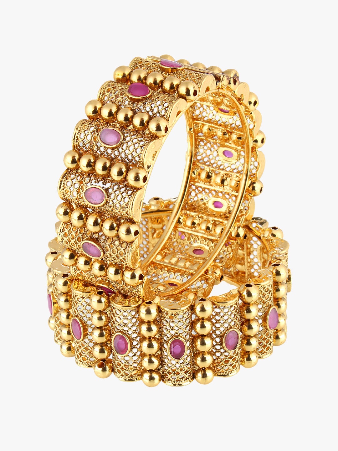 

Adwitiya Collection Women Set of 2 24 kt Gold-Plated Handcrafted Bangles