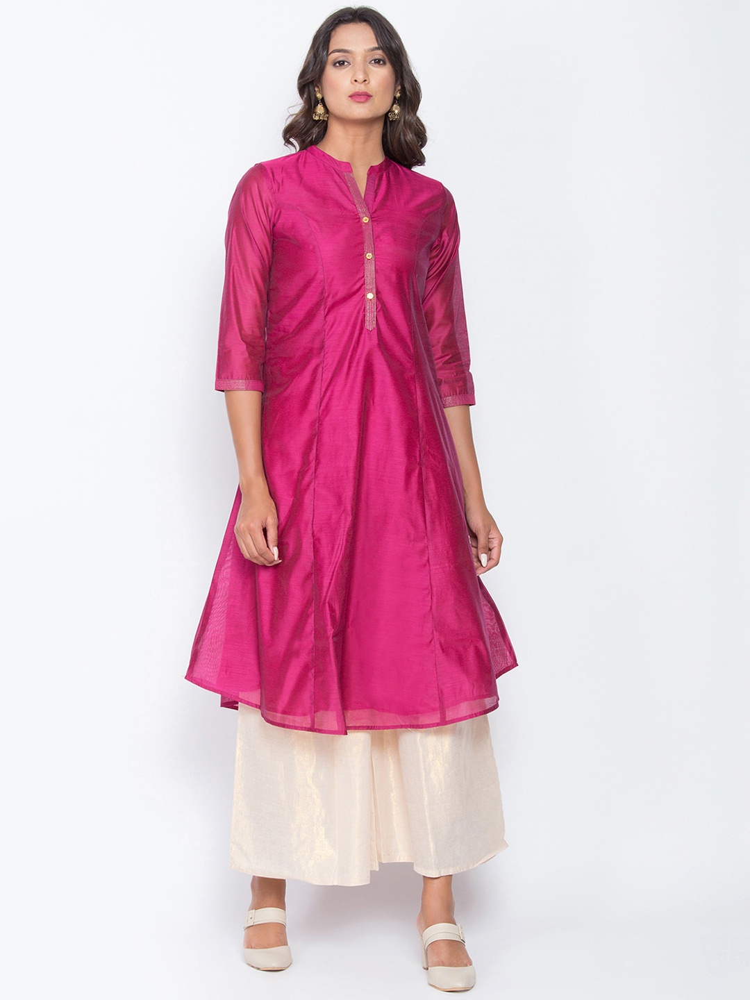 

Be Indi Women Fuchsia Pink Solid A-Line Kurta