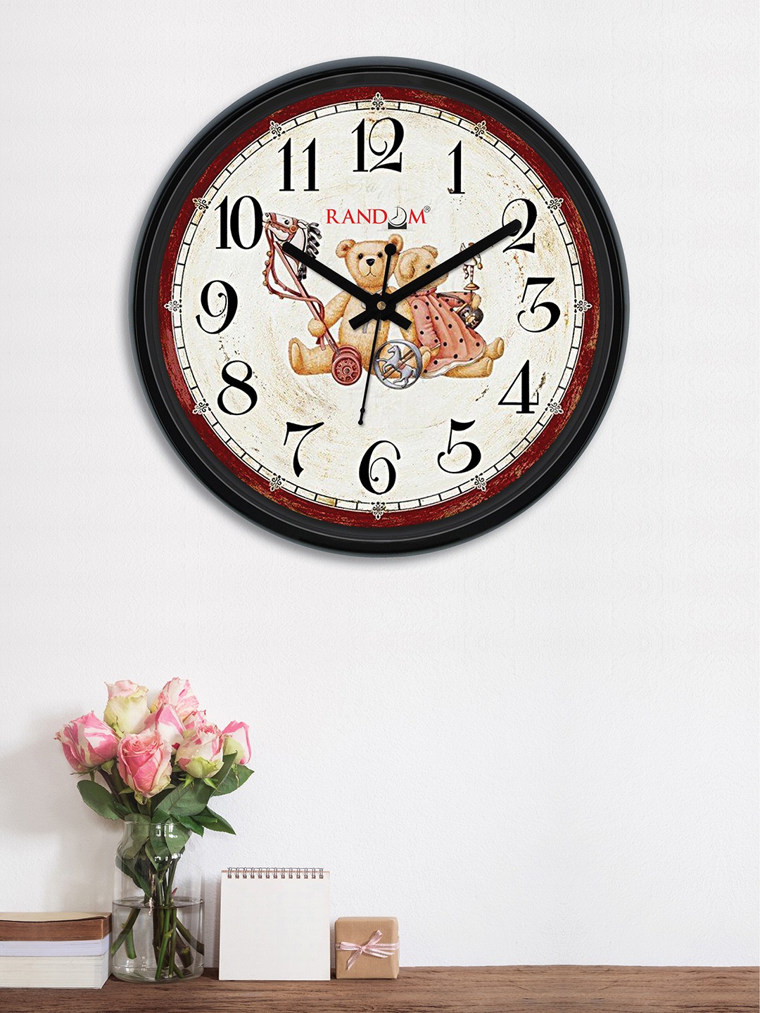

RANDOM Beige Round Printed Analogue Wall Clock