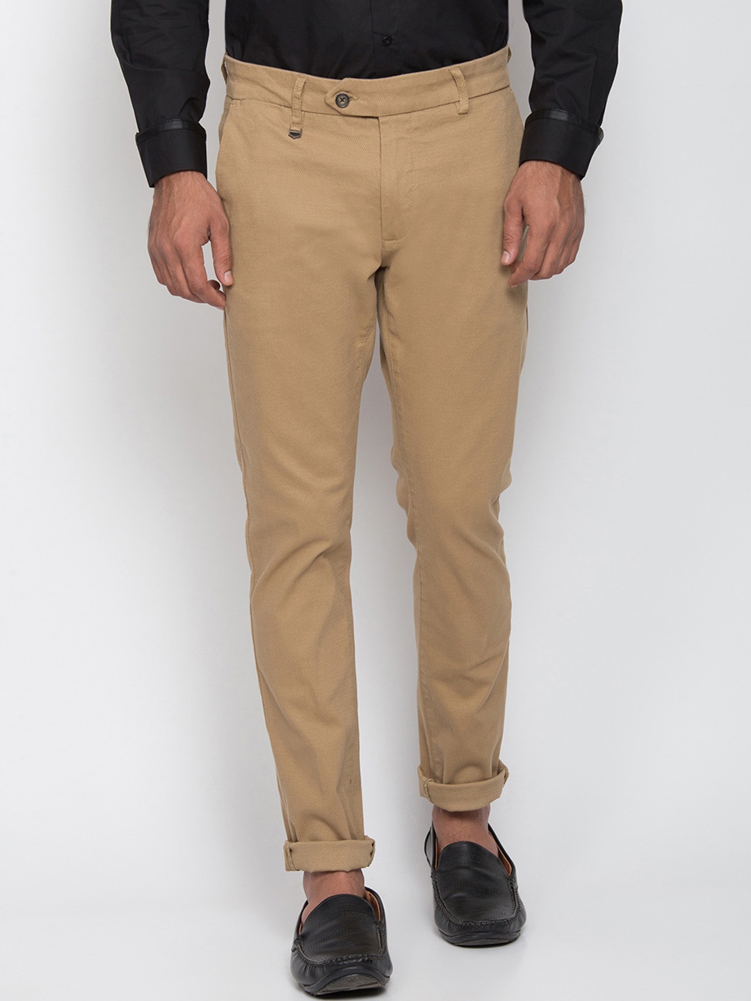 

Antony Morato Men Beige Slim Fit Solid Regular Trousers