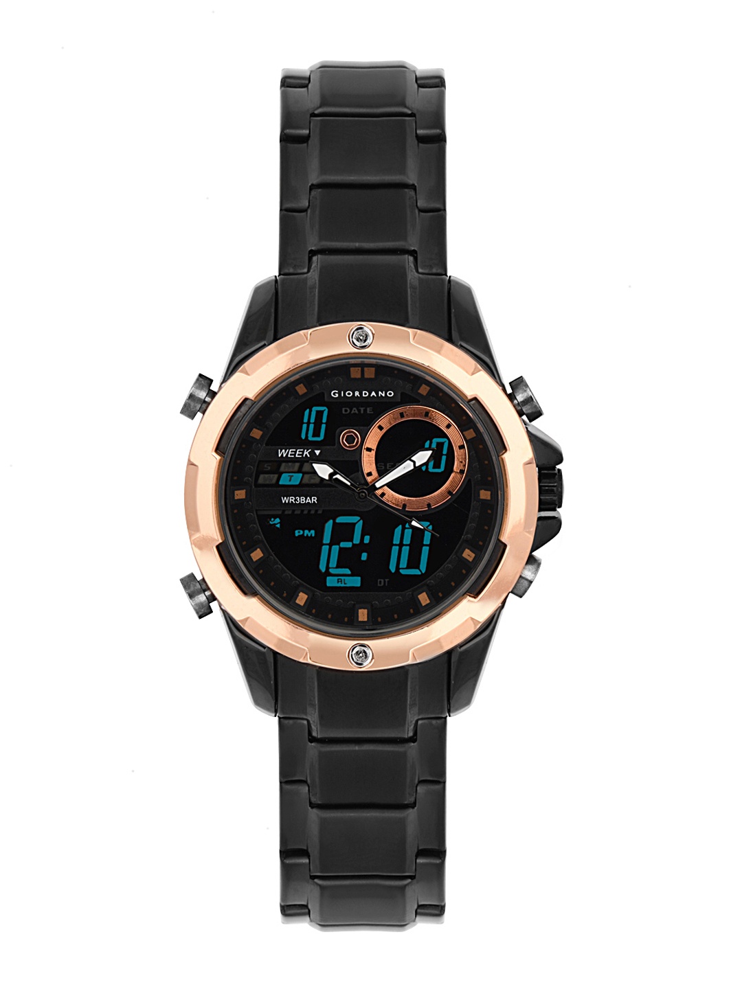 

GIORDANO Men Black & Rose Gold Analogue and Digital Watch C1182-11