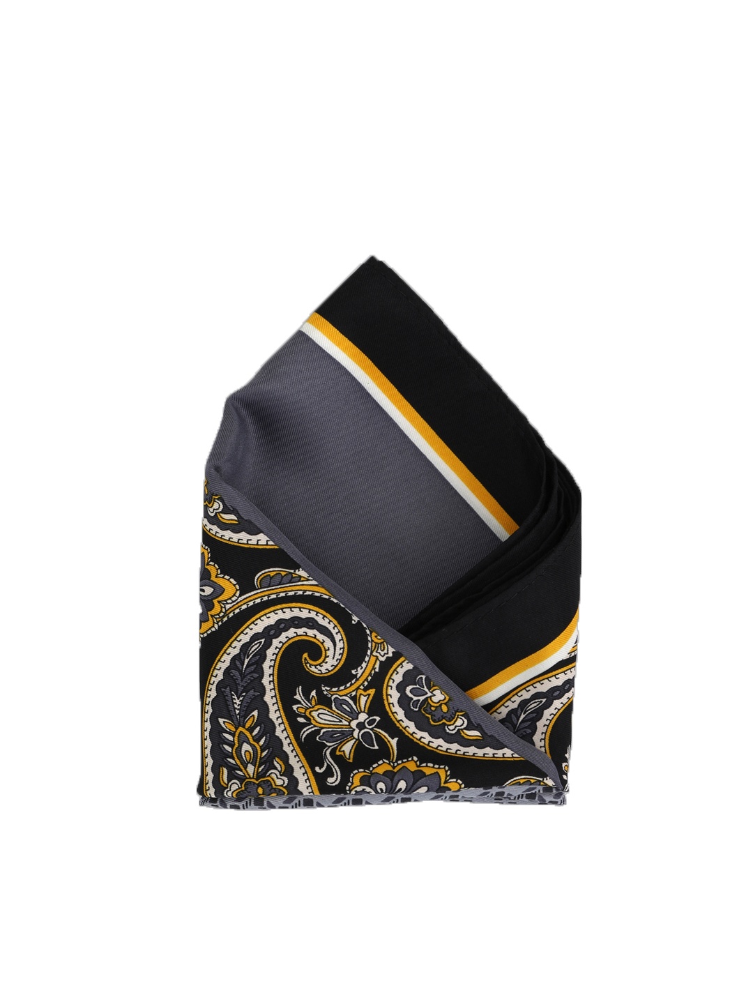 

Calvadoss Men Black & Grey Printed Pocket Square