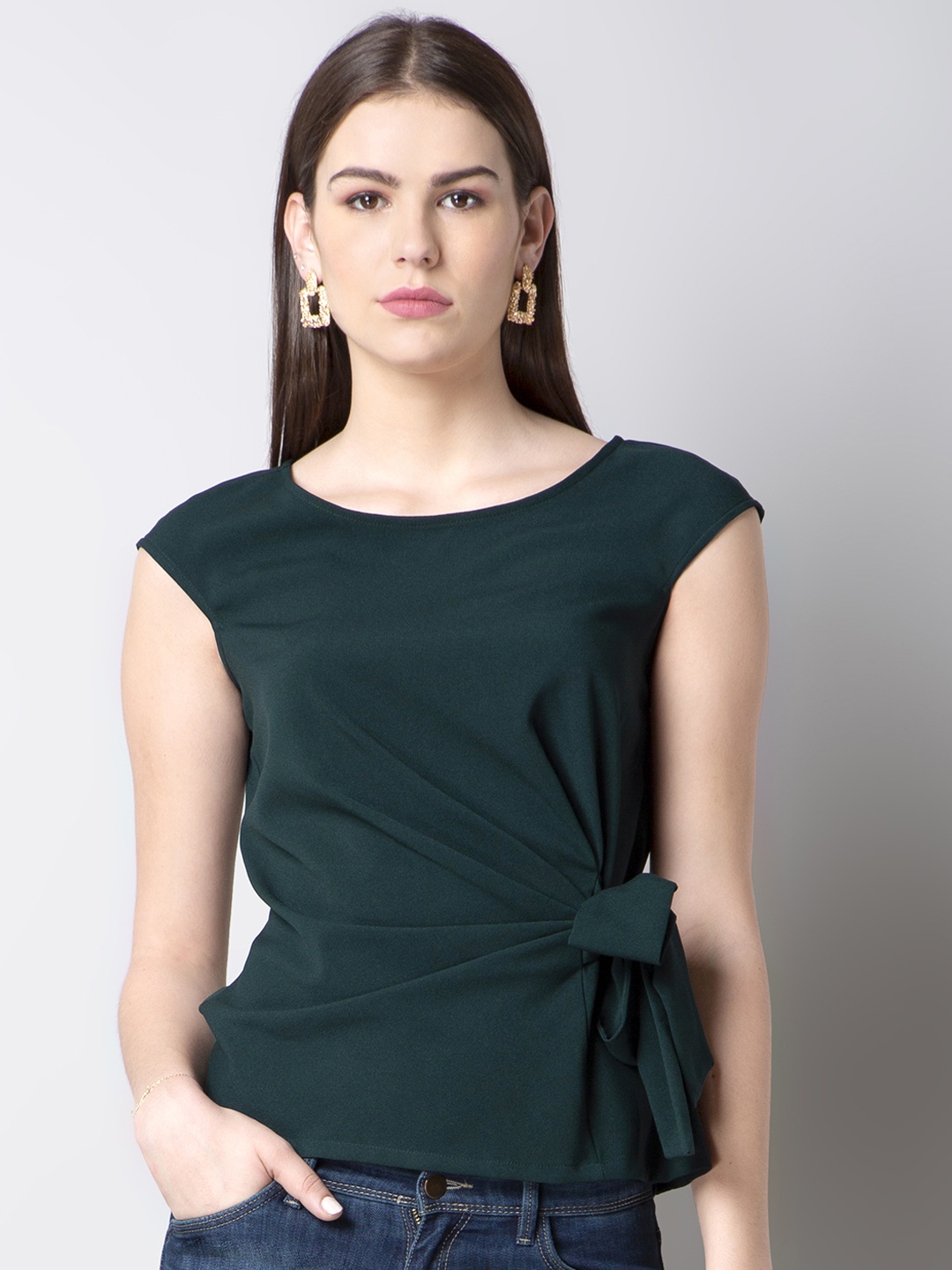

FabAlley Women Green Solid Top