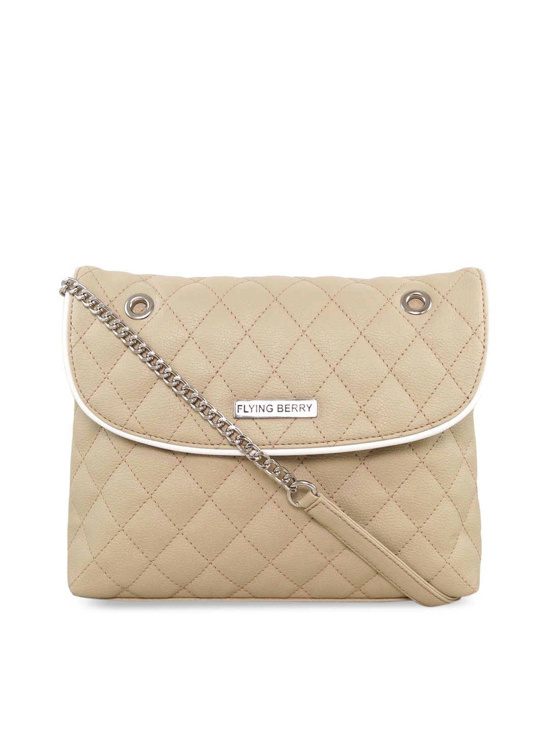 

FLYING BERRY Beige Solid Sling Bag