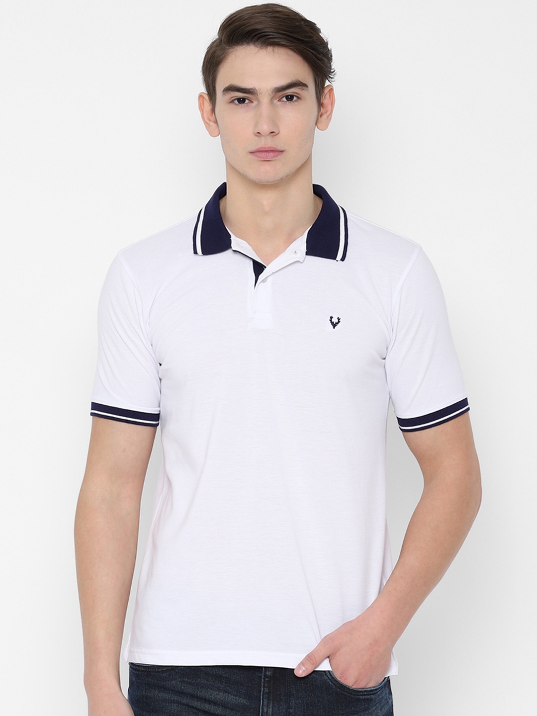 

Allen Solly Men White Polo Collar T-shirt