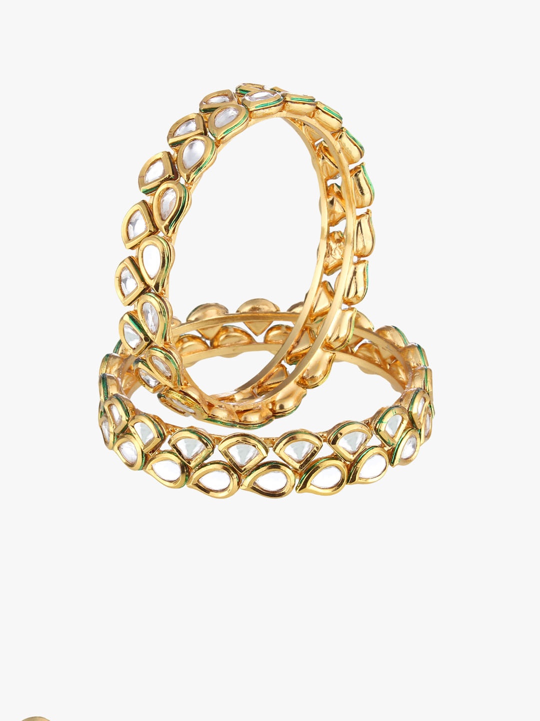 

Adwitiya Collection Women Set of 2 24 k Gold-Plated Embellished Handcrafted Bangles
