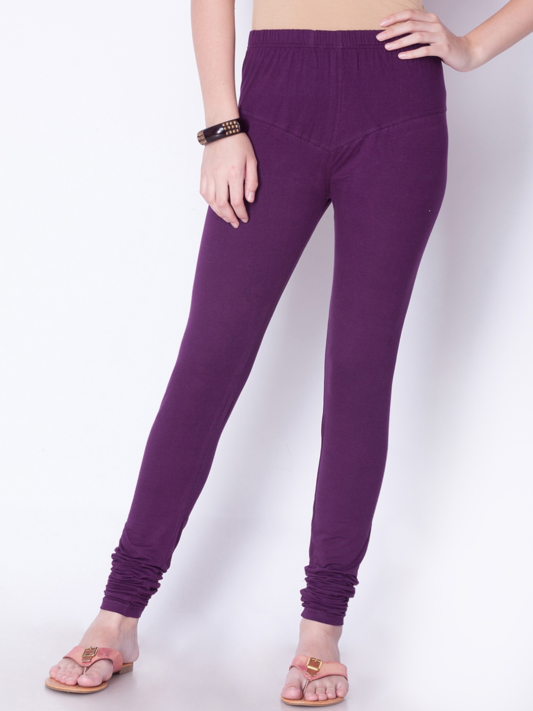 

Dollar Missy Women Purple Solid Churidar Length Leggings