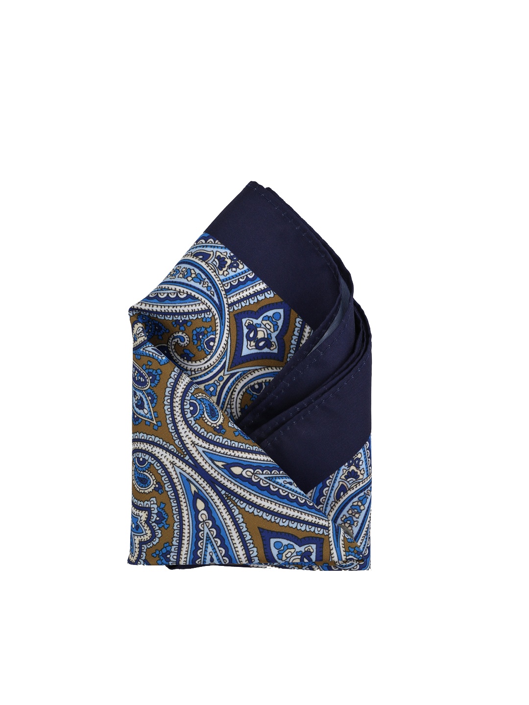 Calvadoss Men Blue & Beige Printed Pocket Square