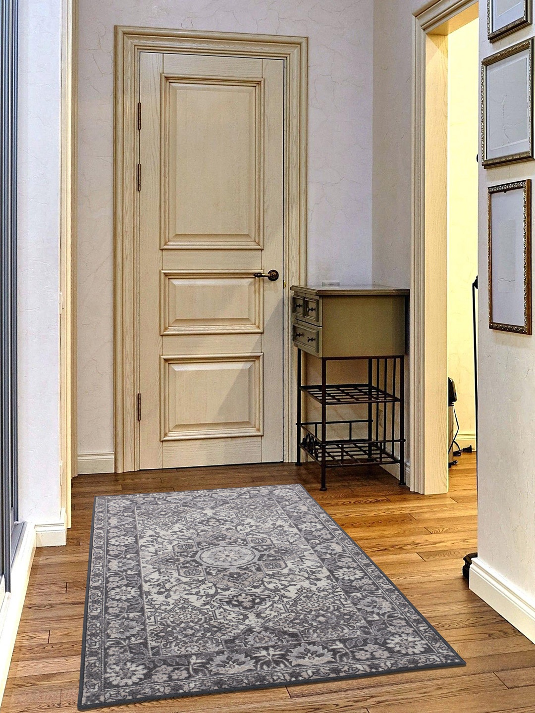 

RUGSMITH Grey Patterned Anti-Skid Rectangle Carpet