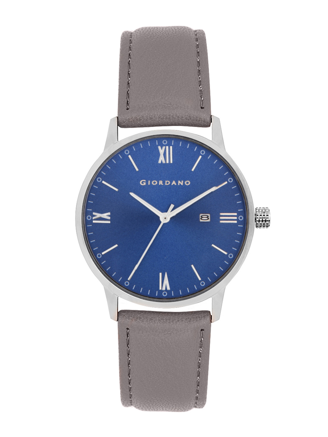 

GIORDANO Men Blue & Grey Leather Analogue Watch GD-4019-01