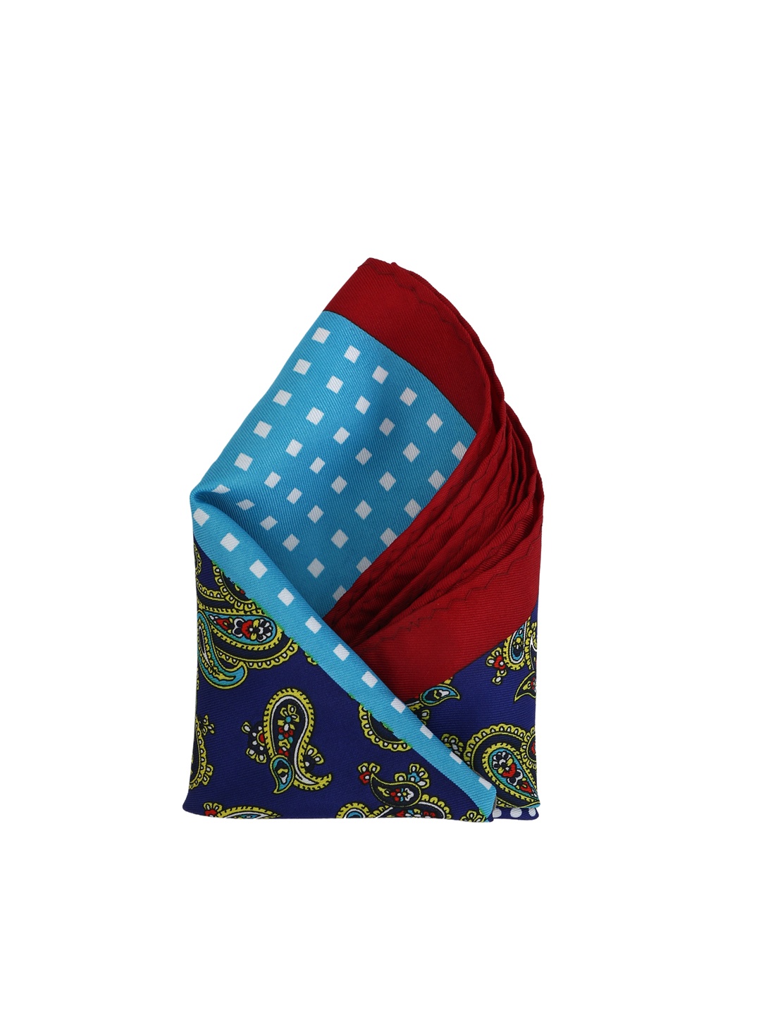 

Calvadoss Men Blue & Maroon Printed Pocket Square