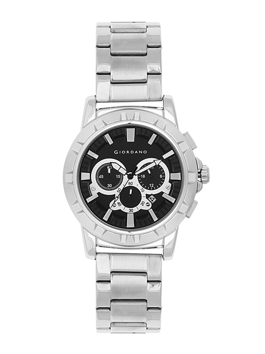 

GIORDANO Men Black Analogue Watch C1184-22-, Silver
