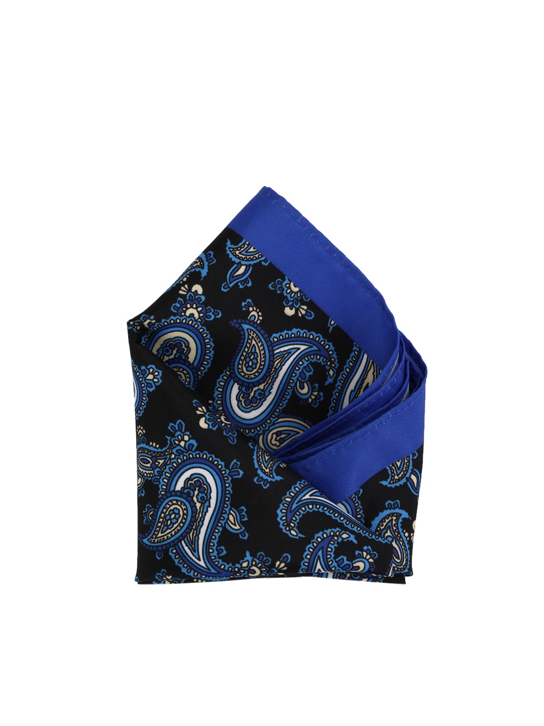

Calvadoss Men Black & Blue Printed Pocket Square