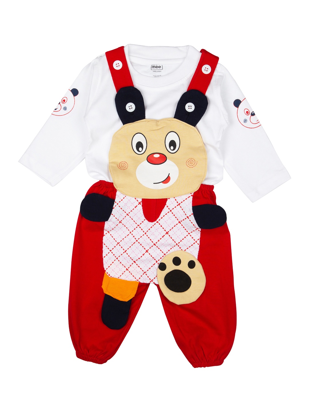 

MeeMee Boys Red & White T-shirt with Trousers