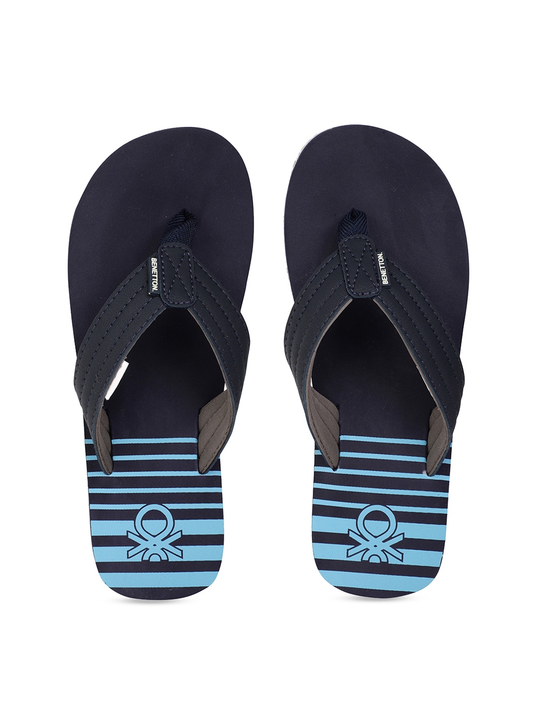 

United Colors of Benetton Men Navy Blue Printed Thong Flip-Flops