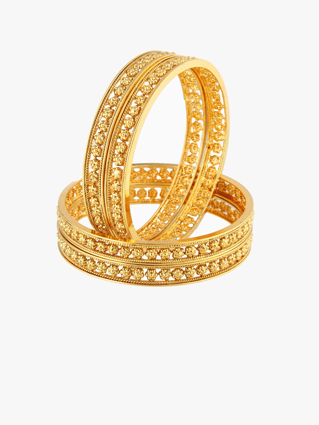 

Adwitiya Collection Women Set of 4 24 kt Gold-Plated Handcrafted Bangles