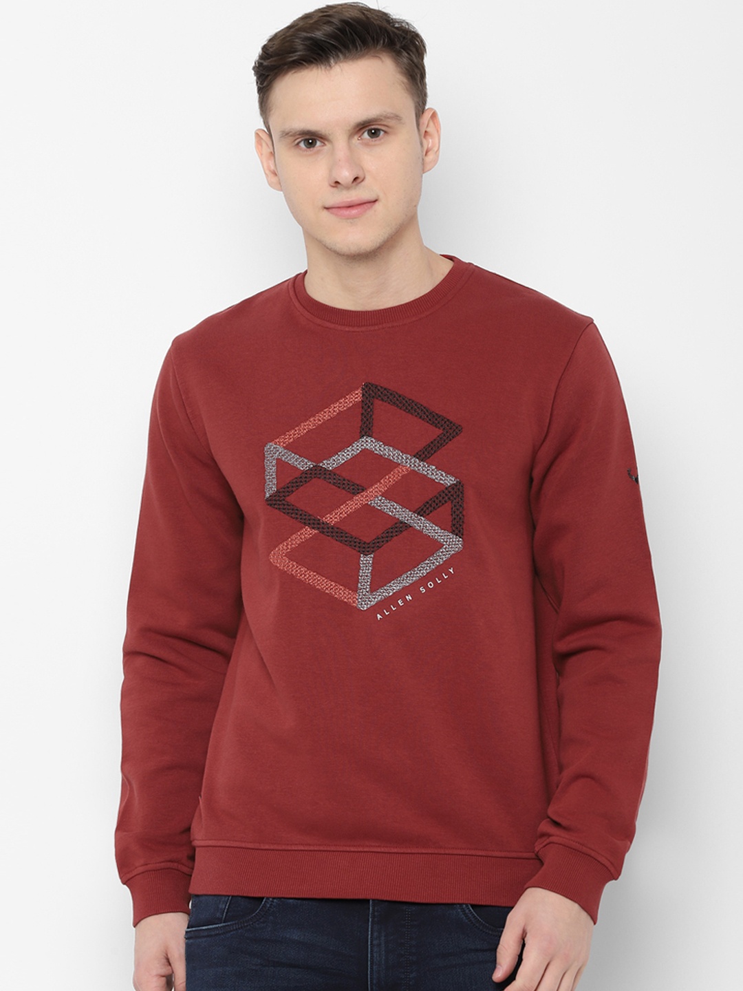 

Allen Solly Sport Men Maroon Printed Sweatshirt